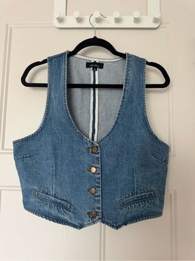 Light Blue Denim Vest Tank